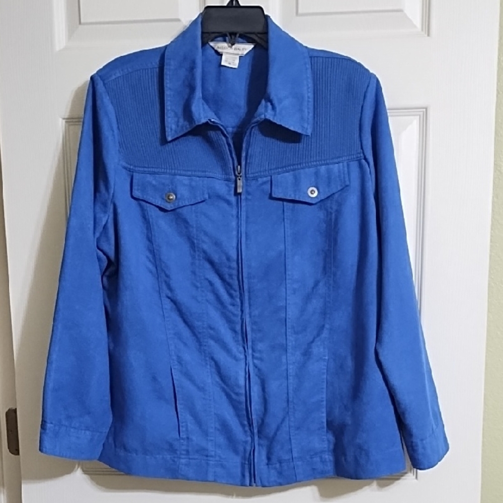 Allison Daley Sapphire Blue Faux Suede Jacket